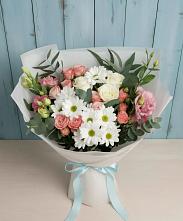 Букет цветов из:  Розы, Лизиантусы и Хризантемы #REPLACE_PRED# Хасанье