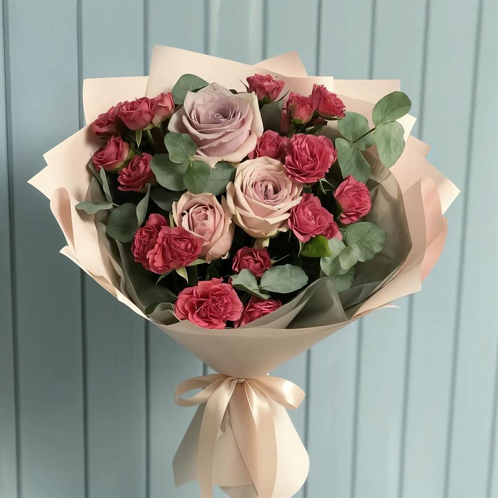 Букет цветов из: Гвоздики и Розы в Хасанье