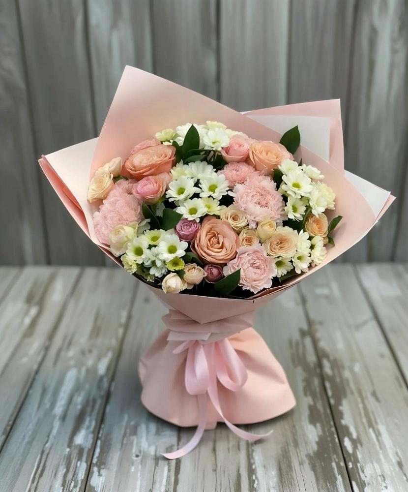 Букет цветов из: Гвоздики, Розы и Хризантемы в Хасанье