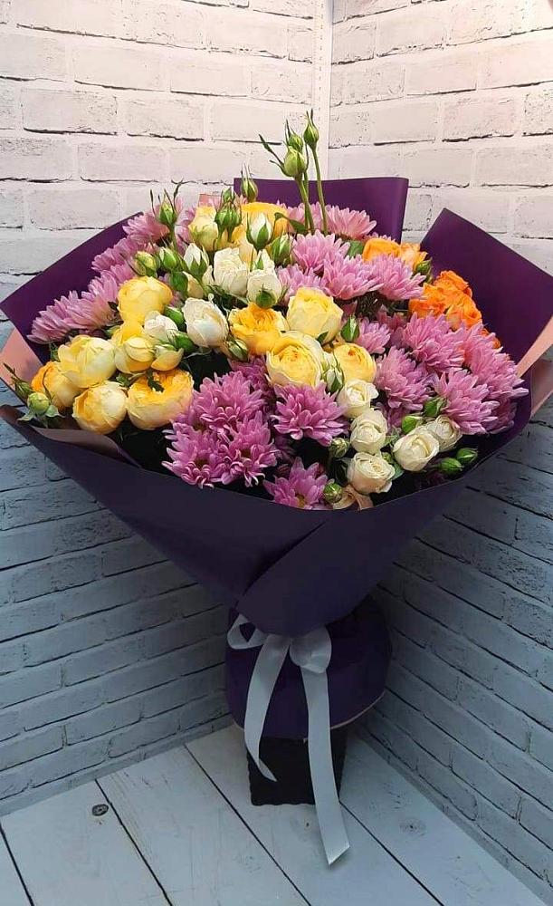 Букет цветов из: Хризантемы и Розы в Хасанье