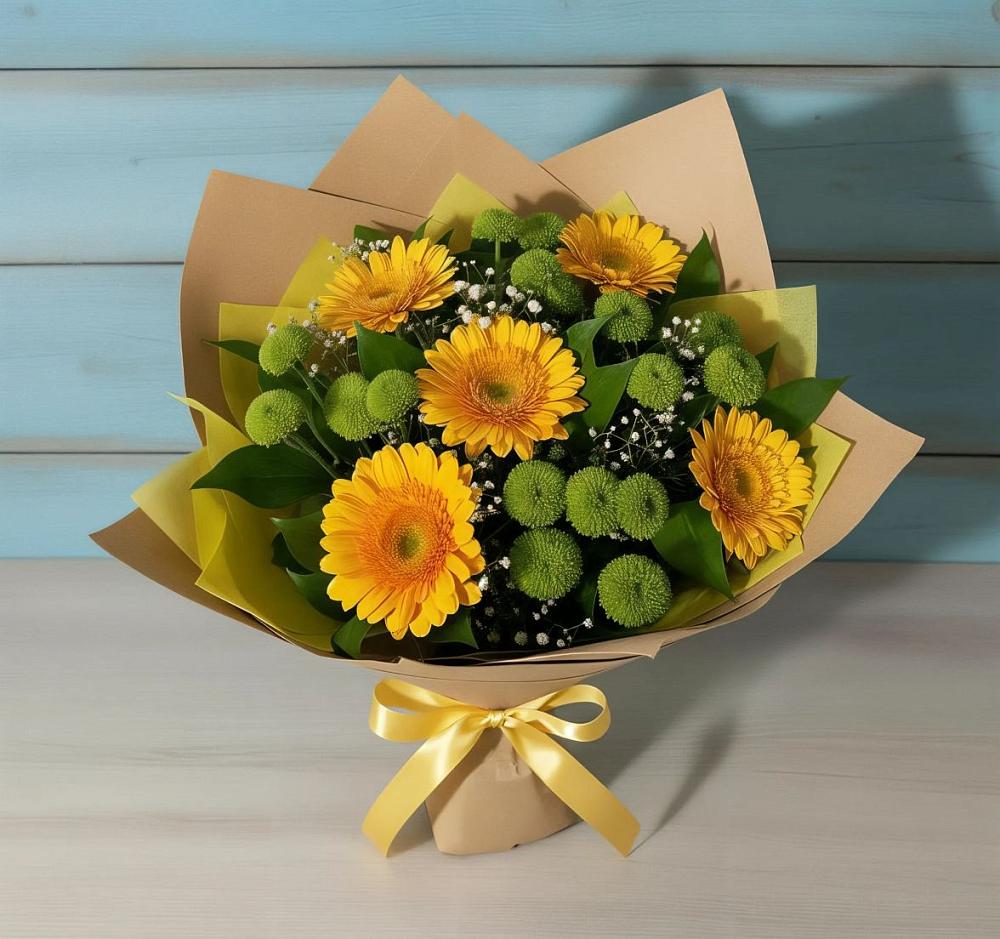 Букет цветов из: Герберы и Хризантемы в Хасанье