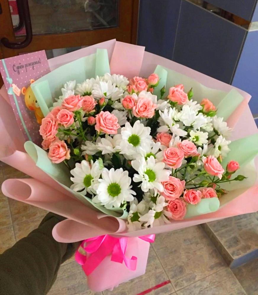 Букет цветов из: Розы и Хризантемы в Хасанье