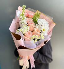 Букет цветов из:  Хризантемы и Розы в Хасанье