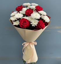Букет цветов из:  Розы и Хризантемы #REPLACE_PRED# Хасанье
