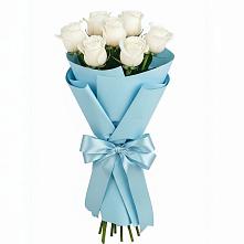 Букет 7 белых роз Проуд в Хасанье