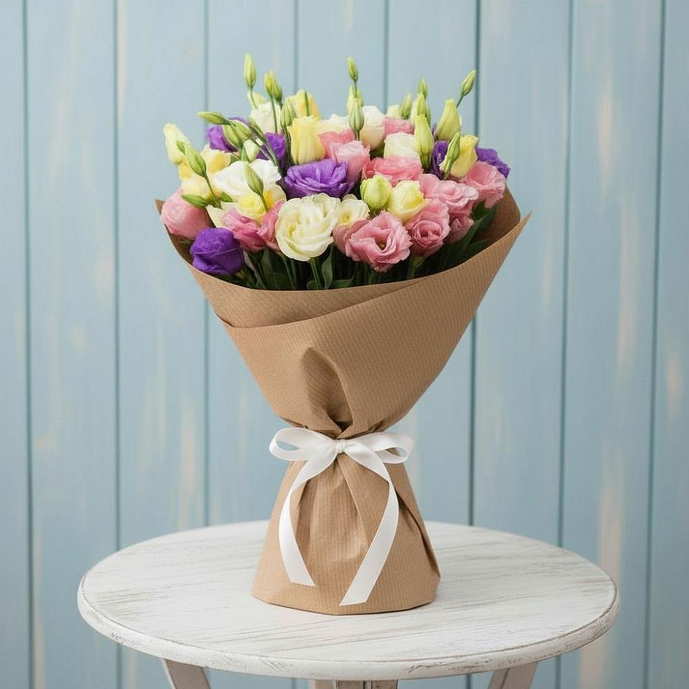 Букет цветов из: Лизиантусы в Хасанье