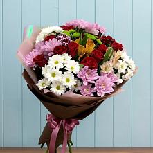 Букет цветов из:  Розы, Хризантемы и Альстромерии в Хасанье