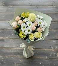 Букет цветов из:  Альстромерии, Розы и Хризантемы в Хасанье
