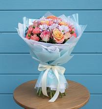 Букет цветов из:  Хризантемы и Розы в Хасанье