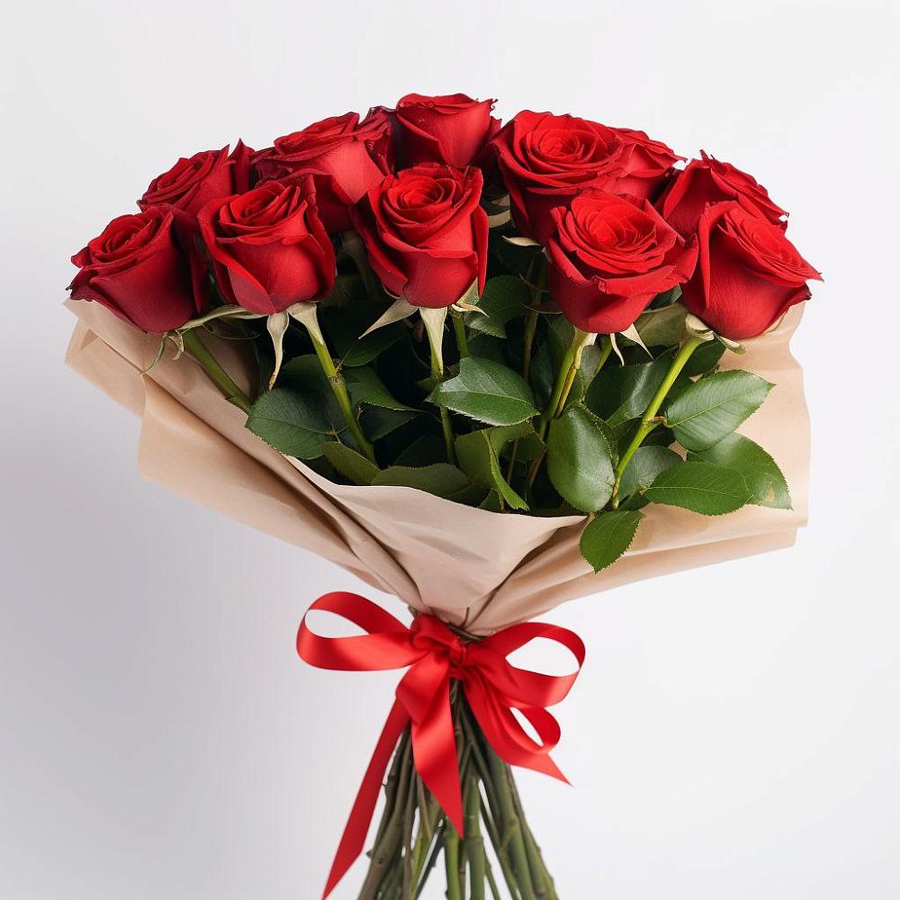Букет 11 Красных роз Эдлесс Лав в Хасанье
