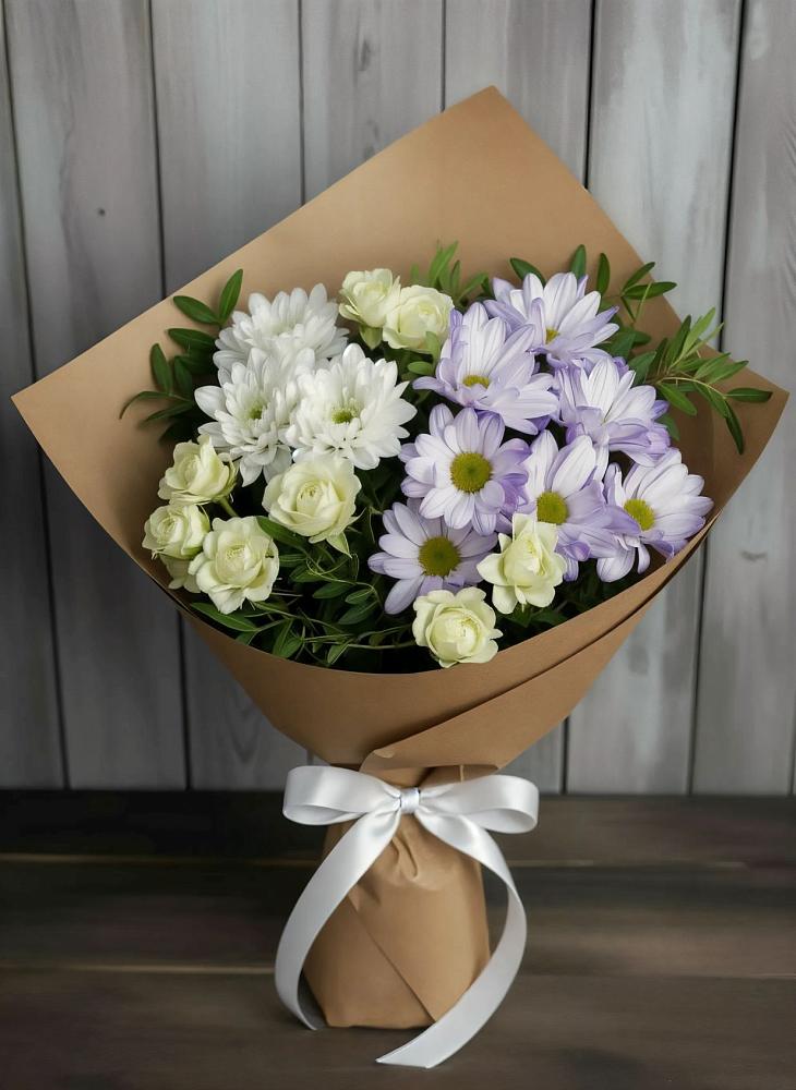 Букет цветов из: Хризантемы и Розы в Хасанье